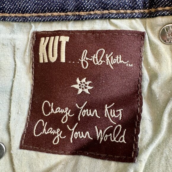 Kut from the Kloth Blue Jeans Size 4 Blue Wash Straight Leg Retro 90's Y2K - Picture 5 of 5